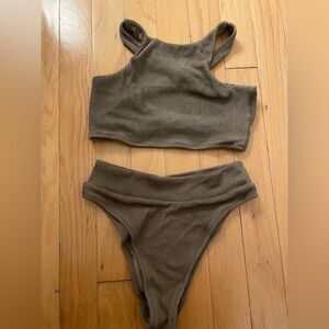 Rhythm Brown Knit Bikini Set